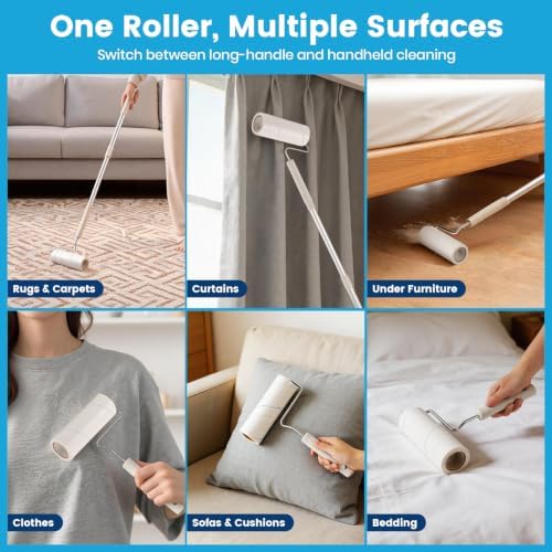 Extra Sticky Large Surface Lint Roller Refills, 500 Sheets