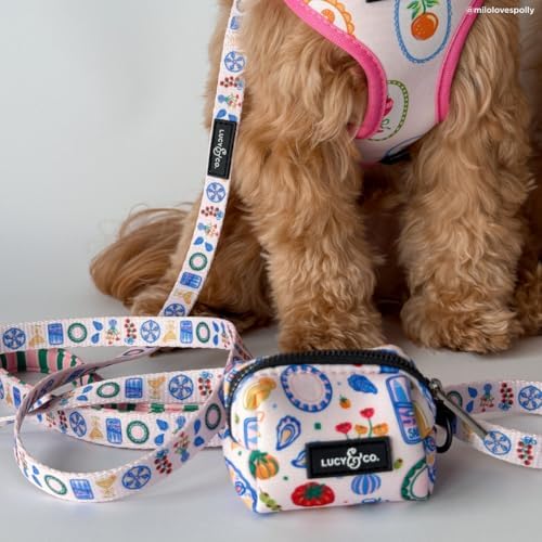 Lucy & Co. Dolce Vita Dog Poop Bag Holder and Dispenser, Clips to Leash, Water-Repellent Neoprene, Includes Refill Roll