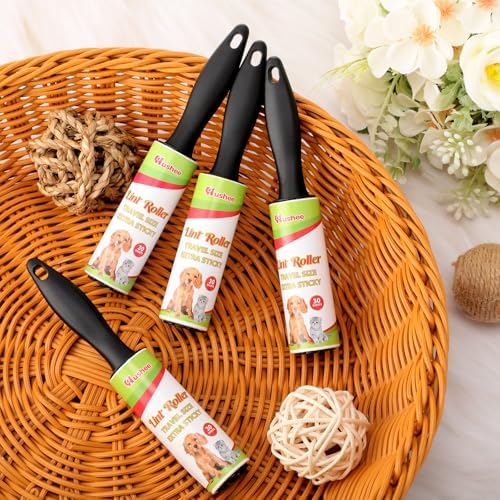 Hushee 24 Pcs Mini Lint Roller for Travel, Portable Pet Hair Remover