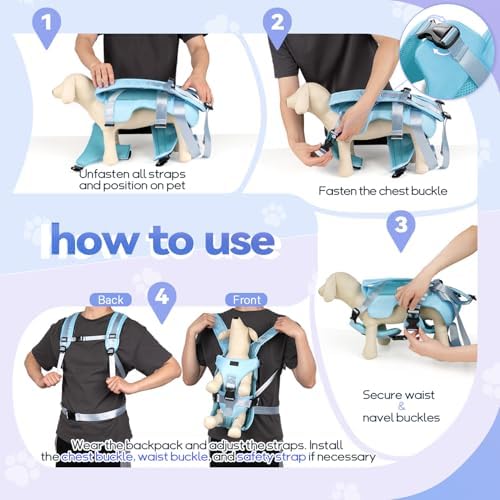 YUDODO Front Pet Carrier Backpack for Small Dog, Legs Out Dog Chest Carrier