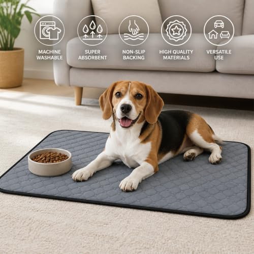 Washable Pee Pads for Dogs, 18x24 Dark Grey 4 Pack