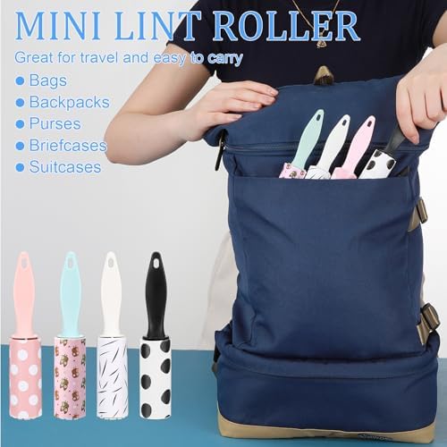 Hushee 48 Pcs Mini Lint Rollers for Pet Hair Clothes, Travel Size