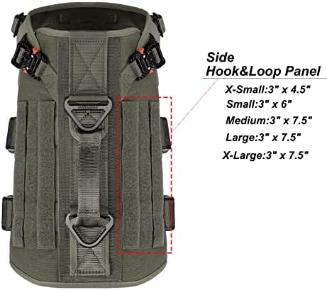 ICEFANG No Pull Tactical Dog Harness for Medium Dogs,Adjustable Dog Vest