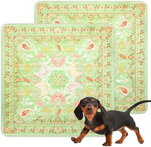 Washable Dog Pee Pads 2-Pack, 31.5" x 31.5" Reusable Puppy Training Pads with Non-Slip Backing, 4-Layer Super Absorbent Whelping Mat for Playpens, Furniture & Crate