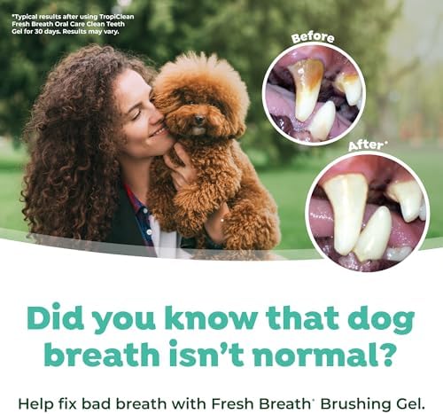 TropiClean Fresh Breath Toothbrush and Toothpaste Kit for Puppies, Teeth Cleaning Kit to Prevent Plaque & Tartar, Breath Freshener, Dog Dental Care
