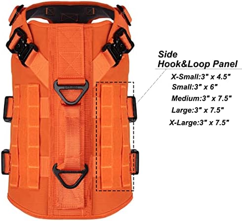 ICEFANG No Pull Tactical Dog Harness for X-Large Dogs,Adjustable Dog Vest