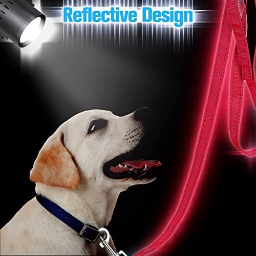 6 Pack Dog Leashes for Large Dogs, Reflective Nylon, Padded Handle, 5 ft