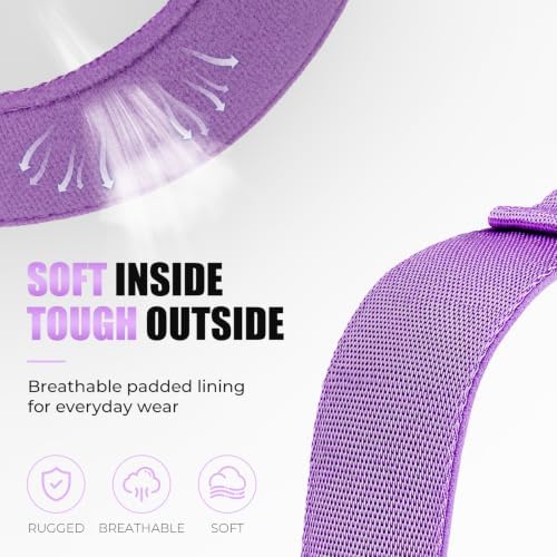 Tactical AirTag Dog Collar with Holder for Medium Large Dogs, Purple, XL