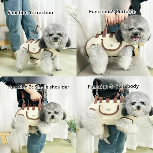 Cat Puppy Carrier Crossbody Bag (Pink Bag+Strap+Leash 3pc,Medium)