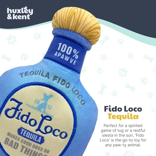 Huxley & Kent Power Plush Squeaky Dog Toy, Fido Loco Tequila, Small