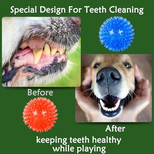 Dog Toy Balls for Small Dogs, 12 Pack Interactive Dog Toys for Small Breed 0-15 lbs, Includes Rubber, Squeak & Rope Balls