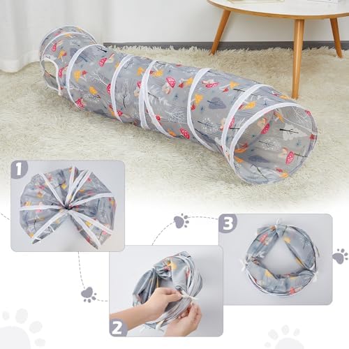 Glittme S-Shape Cat Tunnel, Foldable Cat Tunnels for Indoor Cats