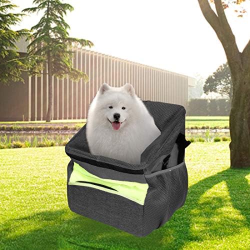 FLR Black Bike Pet Carrier Front Bicycle Basket Bag Pet Dog Cat Carrier/Booster Backpack Cycling Bag with Padded Shoulder Strap for Small Animals Outdoor Travel Hiking