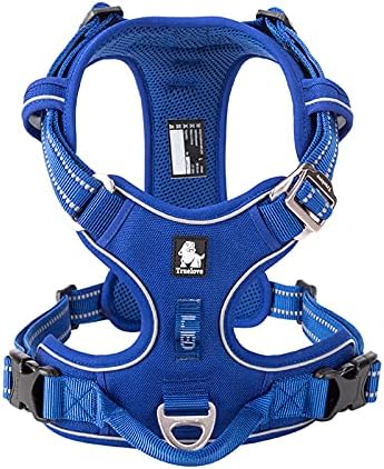 WINHYEPET True Love No Pull Dog Harness Extra Reflective Pet Harness for Small Medium Large Dogs Adjustbale for Running Walking Padded Soft Mesh Vest Easy Control TLH56512(Royal Blue,XL)