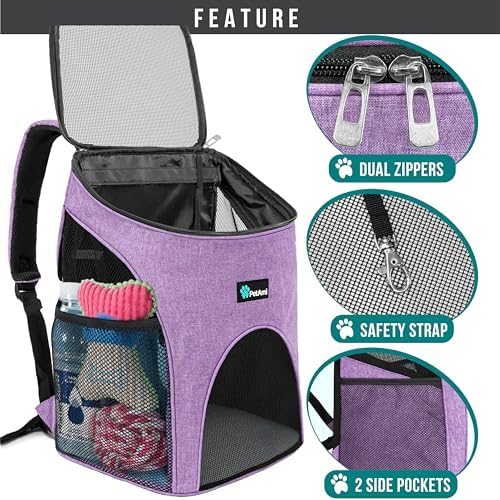 PetAmi Cat Backpack Carrier for Small Dogs and Large Cats, Airline Approved