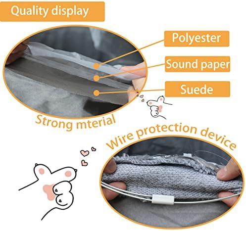 Cat Tunnel for Indoor Cats, 51×12 inch Foldable Big Cat Tunnel, Grey Suede Pet Tunnels with Two Peepholes and a Bubble Ball