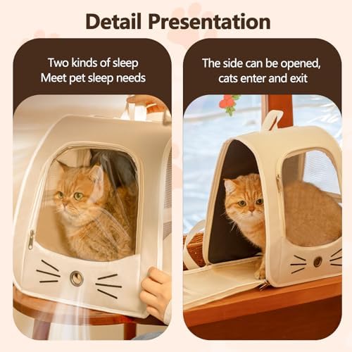 Cat Backpack Carrier, Dog Carrier Backpack for Hiking, Travelling, Camping, Portable Pet Backpack, Ideal for Small Animals & Puppies(Grey)