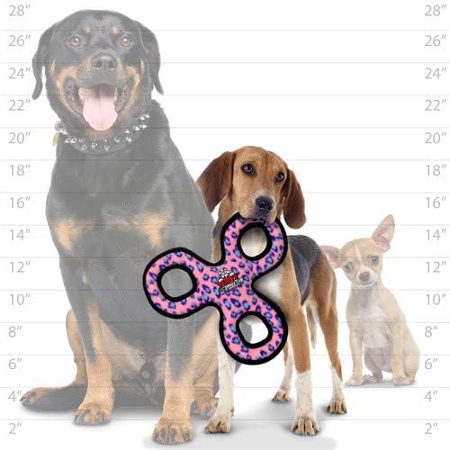 TUFFY® : 2 Pack 3Way Tug Dog Toy: Ultra Durable Plush Toy with Multiple Layers & Reinforced Seams, Washable and Floats, Original Construction