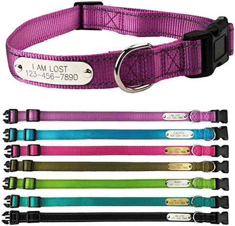 SINYUDUN Personalized Reflective Dog Collars with Customized ID Tags