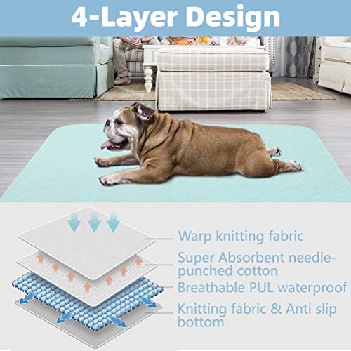KOOLTAIL Washable Pee Pads for Dogs, 2 Packs Super Absorbent Leakproof & Non-Slip Dog Pee Pad Extra Large, Reusable Puppy Training Pads Waterproof, Pet Mat Rug for Whelping,Floor,Crate,Cats, 36"x41"