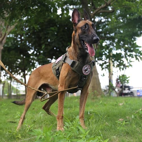 ICEFANG Tactical Dog Harness for Large Dogs,Reflective No Pull Dog Vest