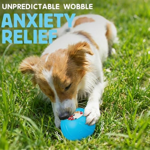Long-Lasting Dog Lick Toy, Wobbly Dog Enrichment Lick Bowl to Keep Dogs Busy, Interactive Stuffable Dog Treat Feeder for Boredom, Silicone Treat Dispensing Chew Toy(Light Blue,S)