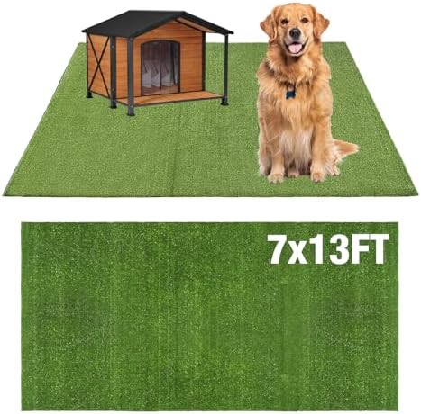GLOBREEN Pet Artificial Grass 7 FT X 13 FT, Fake Grass Turf Carpet