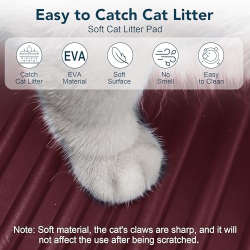 UPSKY Large Cat Litter Mat 31" x 24 Waterproof and Washable, Soft on Paws