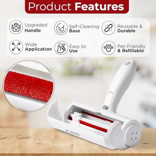 Pet Hair Remover, Self-Cleaning Lint Roller with Base, Reusable for Dogs and Cats, Furniture and Carpet (Blue)