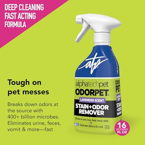 ATP OdorPet Stain and Odor Remover Spray, Lavender Scent, 16 Fl Oz