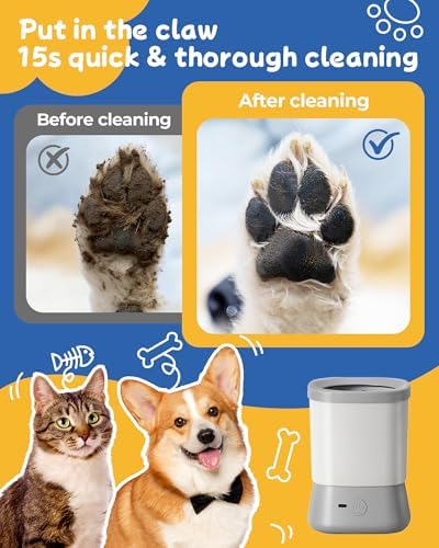 Electric Dog Paw Cleaner for Dogs，2 Speeds Automatic Dog Foot Paw Washer for Medium Large Cat Dog Pet