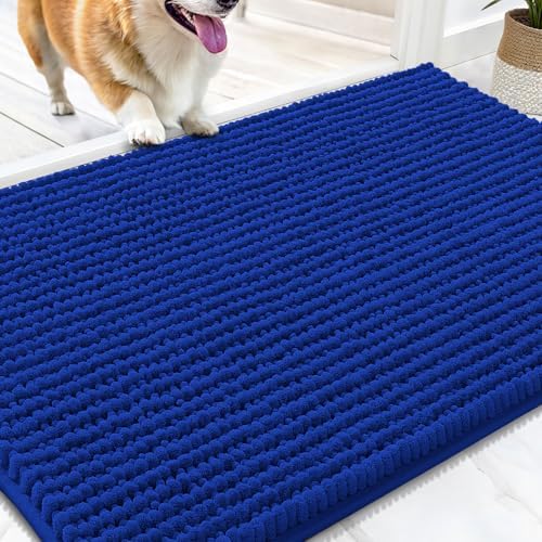 OLANLY Dog Door Mat for Muddy Paws 30x20, Extra Absorbent Chenille Mud Mat