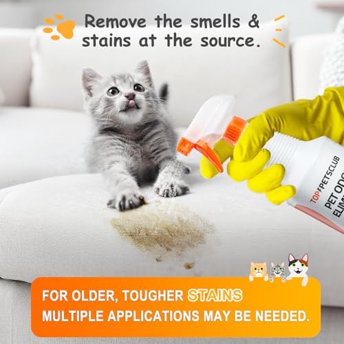 Pet Odor Eliminator for Home and Strong Smells, Plant Based Formula Dog & Cat Urine Odor Eliminator Spray,Pet Stain and Odor Remover for Carpet -3.5 OZ Odorless