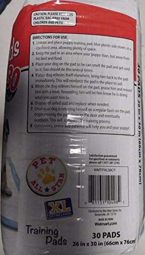 Training Pads Extra Large Puppy Pad 26 inch x 30 inch 30 count