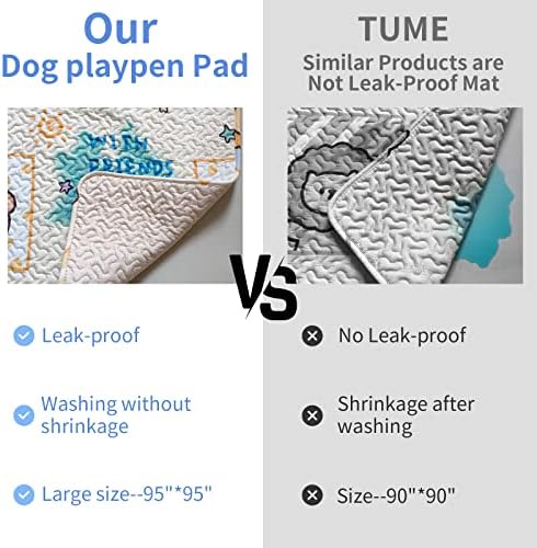 Dog Playpen Urine Pad Dog Pee Pads Puppy Pads 2 Pcs, [PLAYPEN NOT Included] Reusable Puppy Training Mat,Large Pet Pee Mats,Waterproof Pet Mats for Dogs Bed Mat,Super Absorbing Whelping