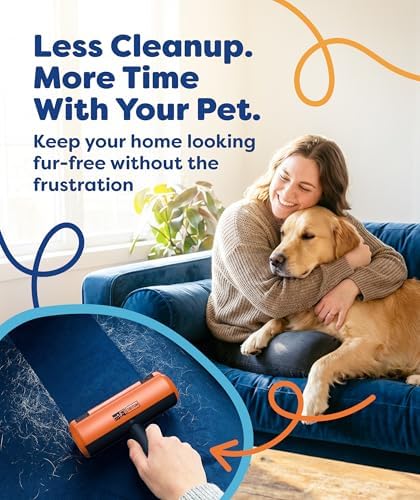 Triton Pet Hair Removal Tool w/Fur Trapping Compartment, Orange