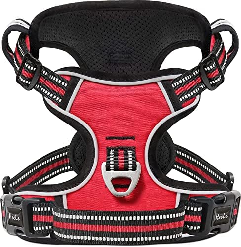 HEELE Dog Harness Harness for Small Dogs No Pull Dog Vest Harness for Small Dog with Soft Handle Reflective for Outdoor Training, Red, S