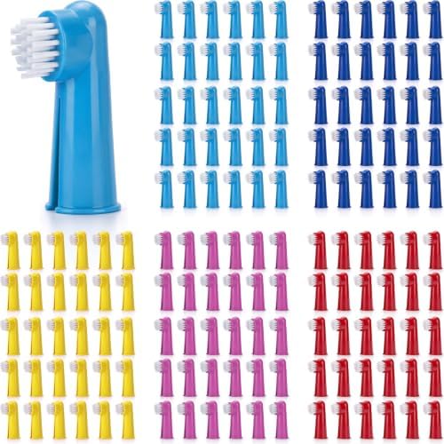Nuenen 150 Pcs Finger Dog Toothbrushes, Soft-Bristle Pet Dental Brushes