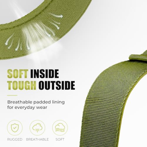 Tactical AirTag Dog Collar with Holder for Medium Large Dogs, Green, XL