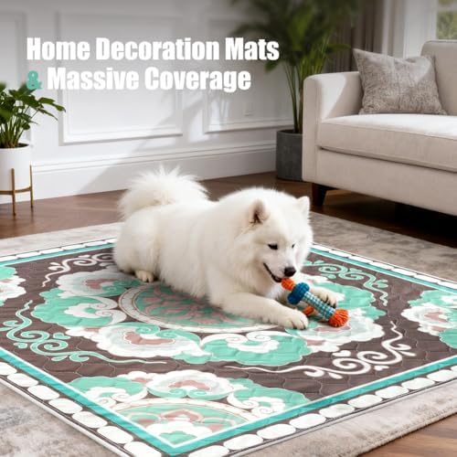 Washable Dog Pee Pads 2-Pack, 31.5" x 31.5" Reusable Puppy Training Pads with Non-Slip Backing, 4-Layer Super Absorbent Whelping Mat for Playpens, Furniture & Crate