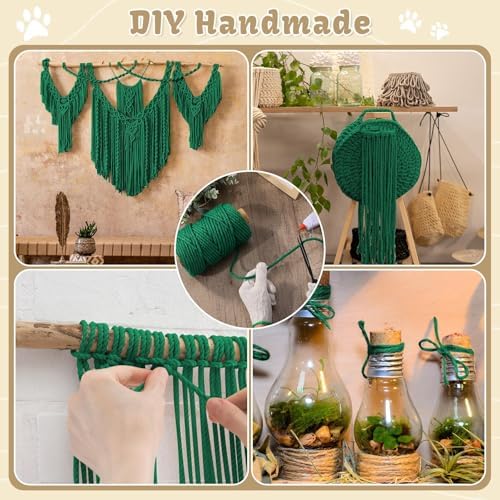 Natural Sisal Cat Rope for Posts, 1/4in ×164ft, Green