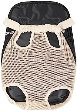 Leconpet Pet Carrier Backpack, Legs Out Adjustable Pet Front Cat Dog Carrier Backpack, Easy-Fit Dog Travel Backpack Carrier for Hiking Camping for Small Medium Puppies Cats (L, Cream)