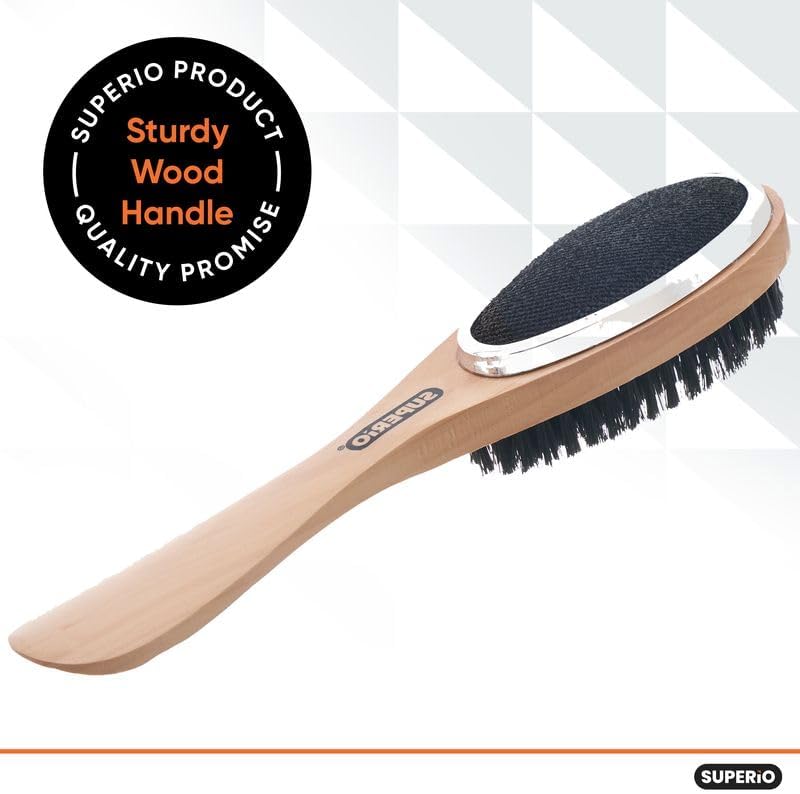 Superio Lint Brush for Clothes,6-Pack,3 in 1 Garment Brush - Double Sided Wood Handle,Clothes Brush,Lint Brush for Suit,Wool Coat,Removes Pet Lint and Dust and Shoe Horn