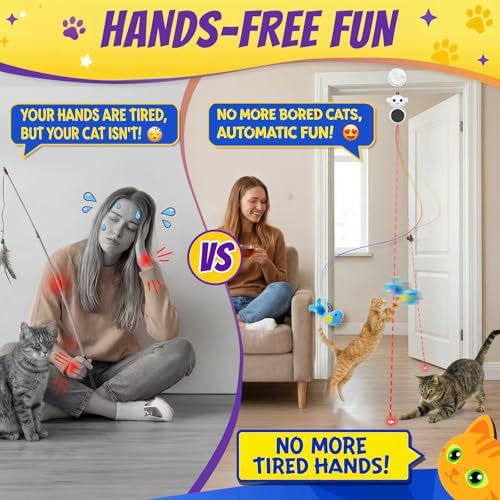 Interactive Cat Toys with Automatic Feather Flying Bird for Bored Adult Cat