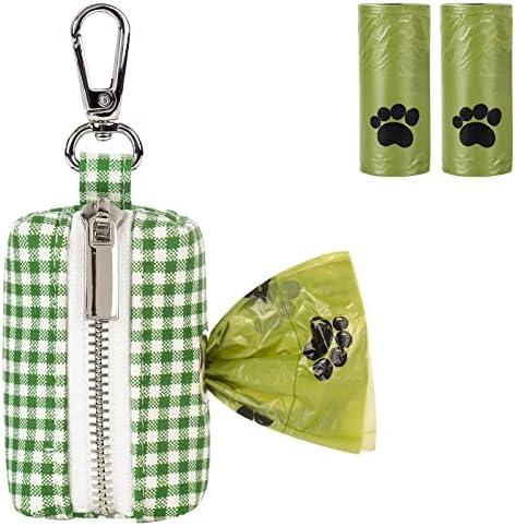 Lionet Paws Cute Dog Poop Bag Holder with Dog Poop Bag for Leash, Cotton Dog Bag Dispenser, Matching Dog Collar