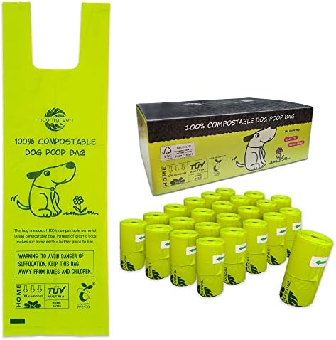 Dog Poop Bag with Handles, Compostable Pet Waste Bags, Easy-Tie, Vegetable-Based Eco-Friendly, Unscented, Extra Thick, Leak Proof, Fits for Dogs and Cat Scoops, 240 Refill Bags, bulk pack