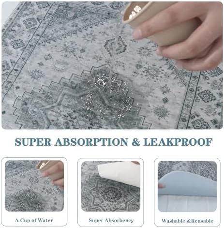 Qeils Washable Pee Pads, Super Absorbent Puppy Pads, 2 Pack 36"x41"
