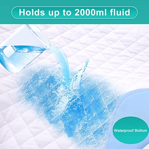 Dimora 4 Pack Washable and Reusable Bed Underpads, Ultra Soft 4 Layer Higher Absorbent Pee Pads, Incontinence Pads, Diaper mattresses, Dog Training Pads, 34 x 36 inches