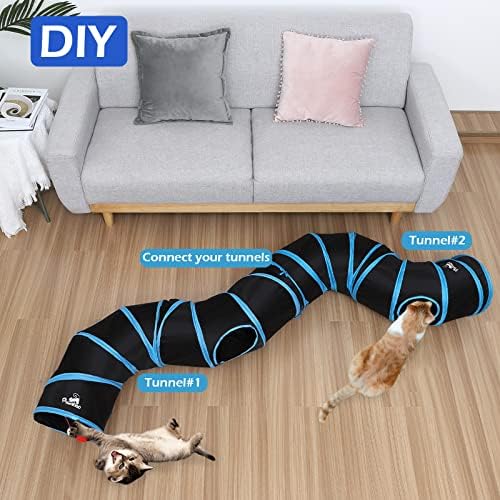 Pawaboo Cat Tunnel, Cat Tunnels for Indoor Cats, S-Shape Foldable Cats Tube