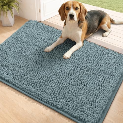 Bcoimo Super Absorbent Dog Door Mat, 36"*24" Anti Slip Mat for Muddy Paws